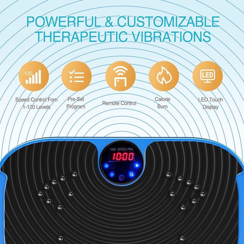 AXV Vibration Plate Exercise Machine Whole Body Workout Vibrate Fitness Platform Lymphatic Drainage Machine for Weight Loss Shaping Toning Wellness Home Gyms Workout - Image 3